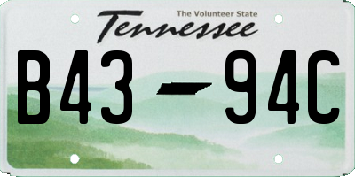TN license plate B4394C