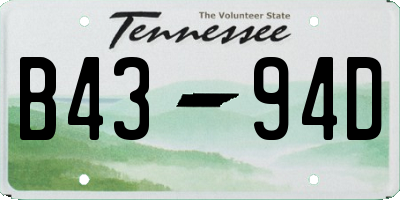TN license plate B4394D