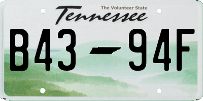 TN license plate B4394F