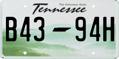 TN license plate B4394H