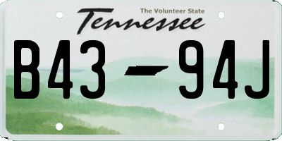 TN license plate B4394J