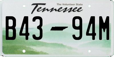 TN license plate B4394M