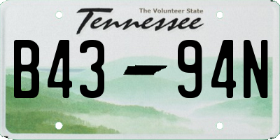 TN license plate B4394N