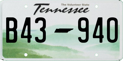 TN license plate B4394O