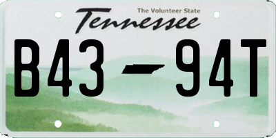 TN license plate B4394T