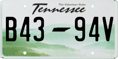 TN license plate B4394V