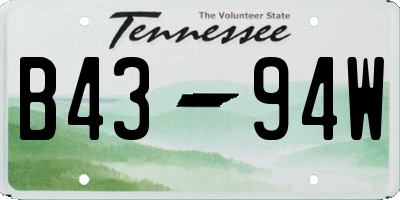 TN license plate B4394W