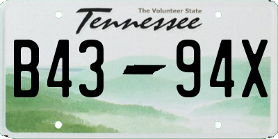 TN license plate B4394X