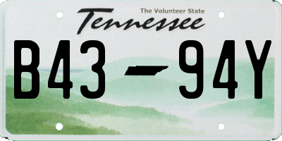 TN license plate B4394Y