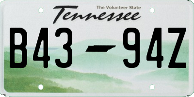 TN license plate B4394Z