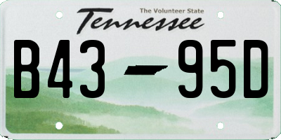 TN license plate B4395D