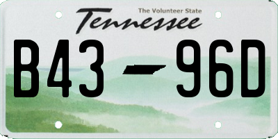 TN license plate B4396D