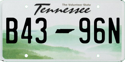 TN license plate B4396N