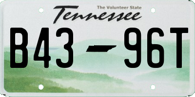 TN license plate B4396T