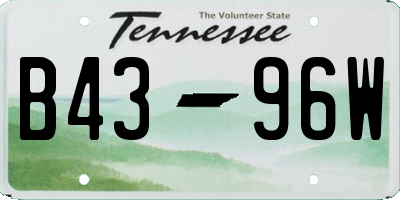 TN license plate B4396W