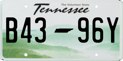 TN license plate B4396Y