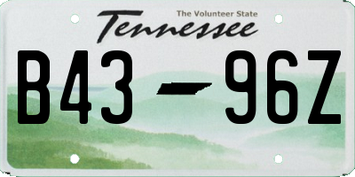 TN license plate B4396Z