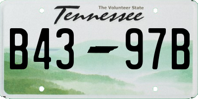 TN license plate B4397B