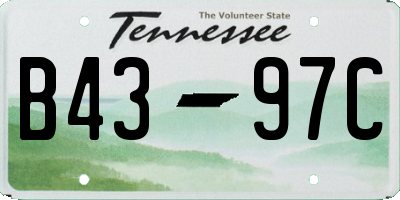 TN license plate B4397C