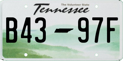 TN license plate B4397F