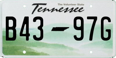 TN license plate B4397G