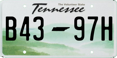 TN license plate B4397H