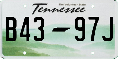 TN license plate B4397J