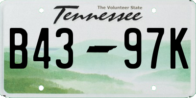 TN license plate B4397K
