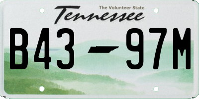 TN license plate B4397M