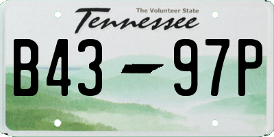 TN license plate B4397P