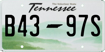 TN license plate B4397S