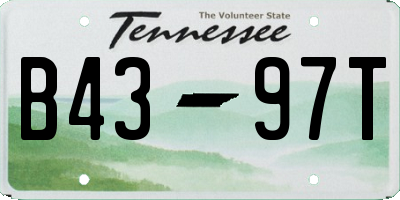 TN license plate B4397T