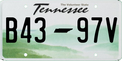 TN license plate B4397V