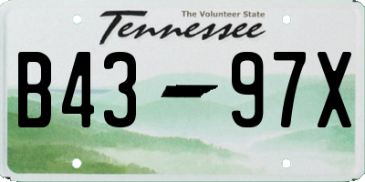 TN license plate B4397X