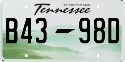 TN license plate B4398D