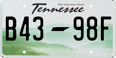TN license plate B4398F
