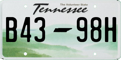 TN license plate B4398H