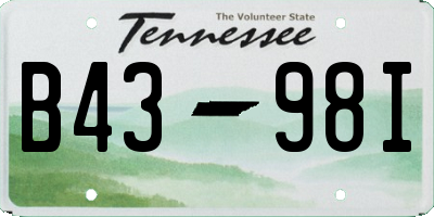 TN license plate B4398I