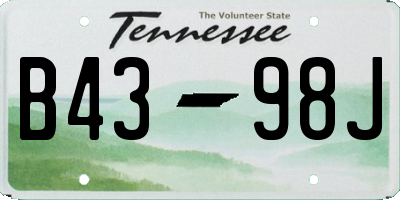 TN license plate B4398J