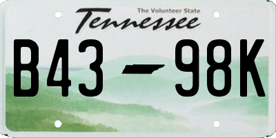TN license plate B4398K
