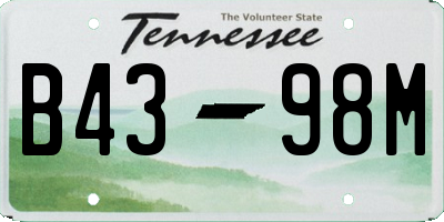 TN license plate B4398M