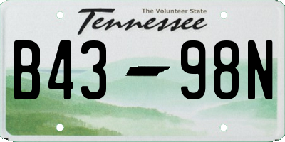 TN license plate B4398N
