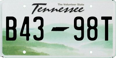 TN license plate B4398T
