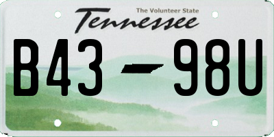 TN license plate B4398U