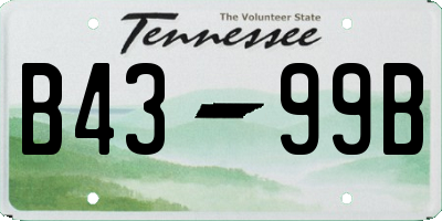TN license plate B4399B