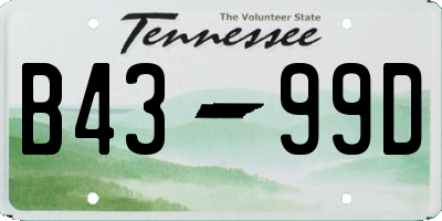 TN license plate B4399D