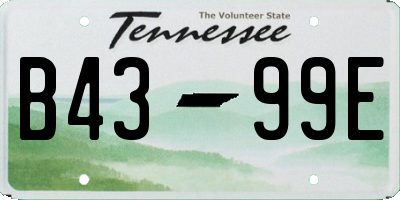 TN license plate B4399E