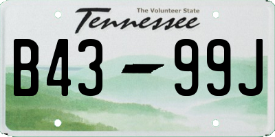 TN license plate B4399J