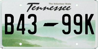 TN license plate B4399K
