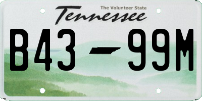 TN license plate B4399M